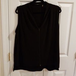 Black Shirt with gun metal zipper down the front